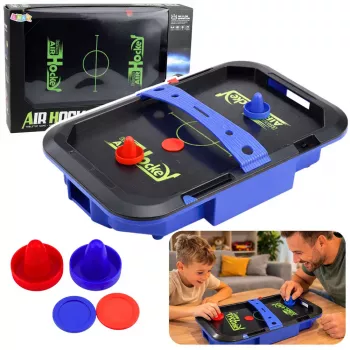 LEAN TOYS Air Hockey Tisch Geschicklichkeitsspiel für Kinder Pucks 43x26 cm