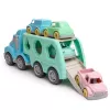 LEAN TOYS Truck Abschleppwagen Lernspielzeug Sortierer mit Autos Blöcken Pastell BIO Kunststoff