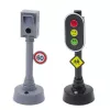 LEAN TOYS Set von Ampeln, Blitzer, Matte, Baustellenfahrzeugen, Licht und Sound
