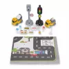 LEAN TOYS Set von Ampeln, Blitzer, Matte, Baustellenfahrzeugen, Licht und Sound