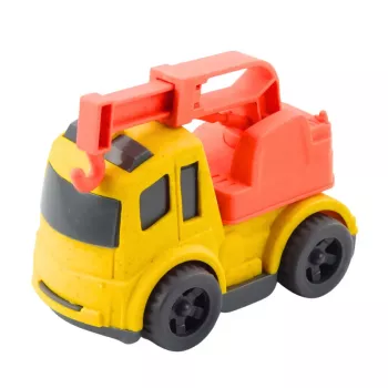 LEAN TOYS Baufahrzeug-Set: Autos, Betonmischer, LKW mit Haken, BIOPlastic
