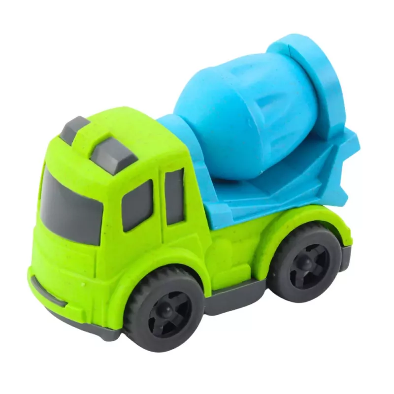 LEAN TOYS Baufahrzeug-Set: Autos, Betonmischer, LKW mit Haken, BIOPlastic