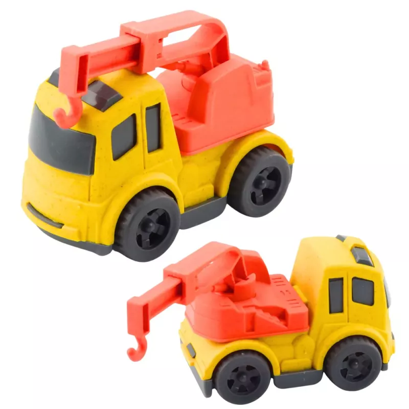 LEAN TOYS Baufahrzeug-Set: Autos, Betonmischer, LKW mit Haken, BIOPlastic