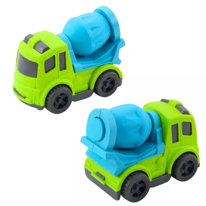 LEAN TOYS Baufahrzeug-Set: Autos, Betonmischer, LKW mit Haken, BIOPlastic