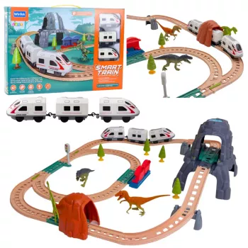 LEAN TOYS Dinosaur Park Elektrischer Zug mit Lichtern und Geräuschen 76 cm