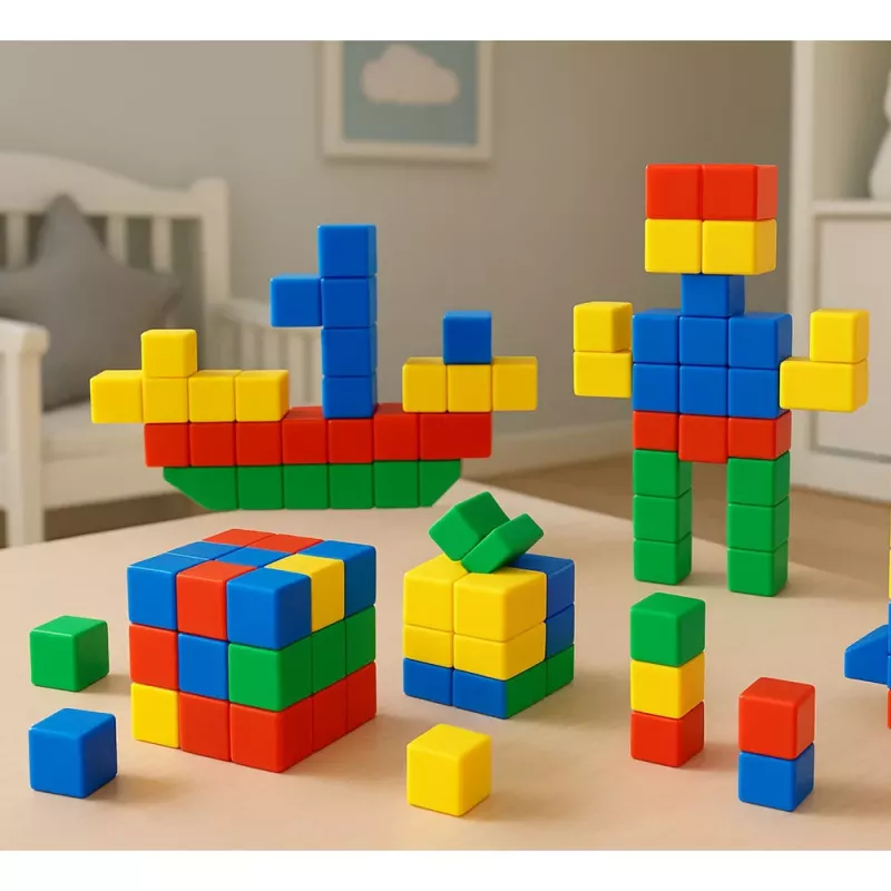 LEAN TOYS Set Magnetbausteine für Kinder Buntes Puzzle 32 Stk.