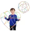 LEAN TOYS Straws 3D 4D Construction Blocks in a Box, Colorful, 1000 pcs.