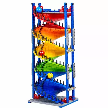 LEAN TOYS Pädagogische Bausteine Kugelbahn Bunt 550 Teile