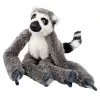 LEAN TOYS Plüsch-Lemur Kuscheltier mit Klettverschluss zum Aufhängen Grau 35cm