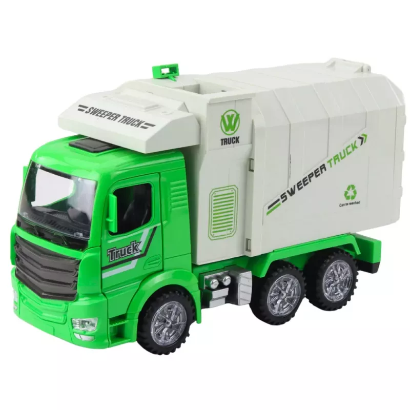LEAN TOYS Müllwagen City Lights Sounds Grün