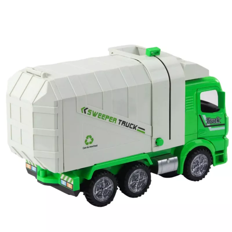 LEAN TOYS Müllwagen City Lights Sounds Grün