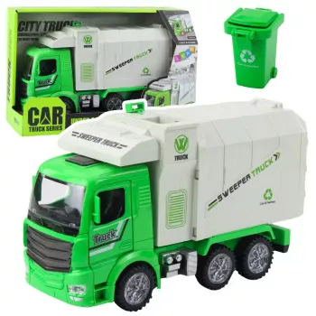 LEAN TOYS Müllwagen City Lights Sounds Grün