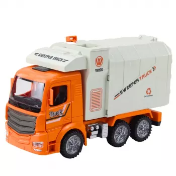 LEAN TOYS Müllwagen City Lights Sounds Orange