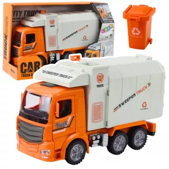 LEAN TOYS Müllwagen City Lights Sounds Orange