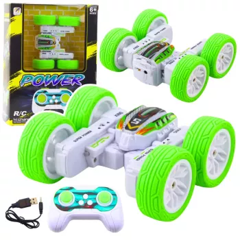 LEAN TOYS Fernsteuerbares akrobatisches Off-Road-Auto 360° Grün 1:32