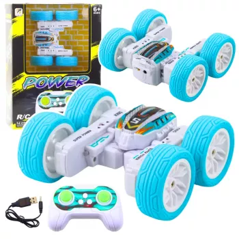 LEAN TOYS ferngesteuertes akrobatisches Off-Road-Auto 360° Blau 1:32