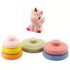 LEAN TOYS Soft Sensory Pyramid Unicorn Rubber ECO Colorful