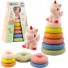 LEAN TOYS Soft Sensory Pyramid Unicorn Rubber ECO Colorful