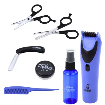 LEAN TOYS Little Barber's Set Friseur Haarschneider Schere Zubehör 10-teilig