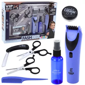 LEAN TOYS Little Barber's Set Friseur Haarschneider Schere Zubehör 10-teilig