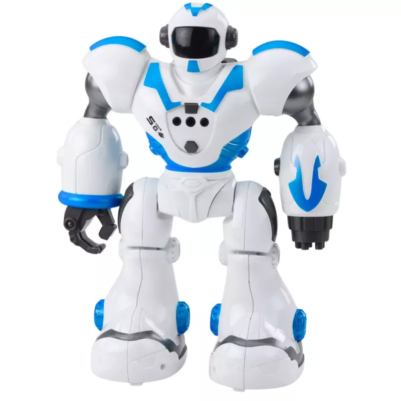 LEAN TOYS Interaktiver ferngesteuerter Roboter RC 16 Funktionen Lichter Geräusche Blau