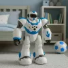 LEAN TOYS Interaktiver ferngesteuerter Roboter RC 16 Funktionen Lichter Geräusche Blau