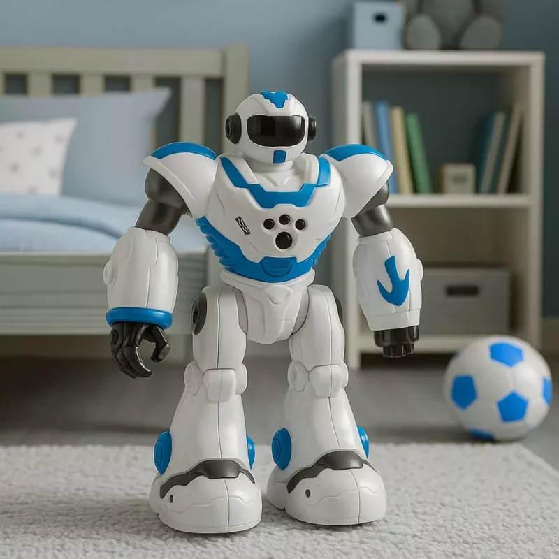 LEAN TOYS Interaktiver ferngesteuerter Roboter RC 16 Funktionen Lichter Geräusche Blau