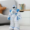 LEAN TOYS Fernbedienung Lernroboter RC Sprechend Tanzend Lichter Geräusche Blau