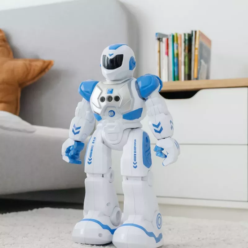 LEAN TOYS Fernbedienung Lernroboter RC Sprechend Tanzend Lichter Geräusche Blau