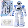 LEAN TOYS Fernbedienung Lernroboter RC Sprechend Tanzend Lichter Geräusche Blau