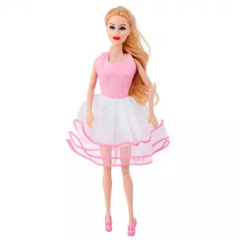 LEAN TOYS Pink Wardrobe Set für Puppen, Kleider, Schuhe, Accessoires