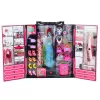 LEAN TOYS Pink Wardrobe Set für Puppen, Kleider, Schuhe, Accessoires