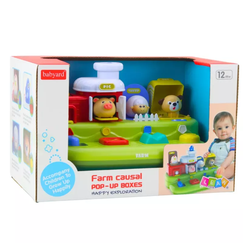 LEAN TOYS Interaktives Lernspielzeug für Kleinkinder - Pop-Up Bauernhoftiere