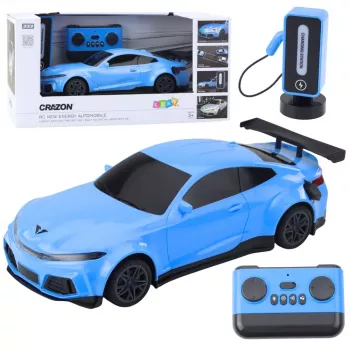 LEAN TOYS Elektro-Sportwagen ferngesteuert mit Ladestation Blau