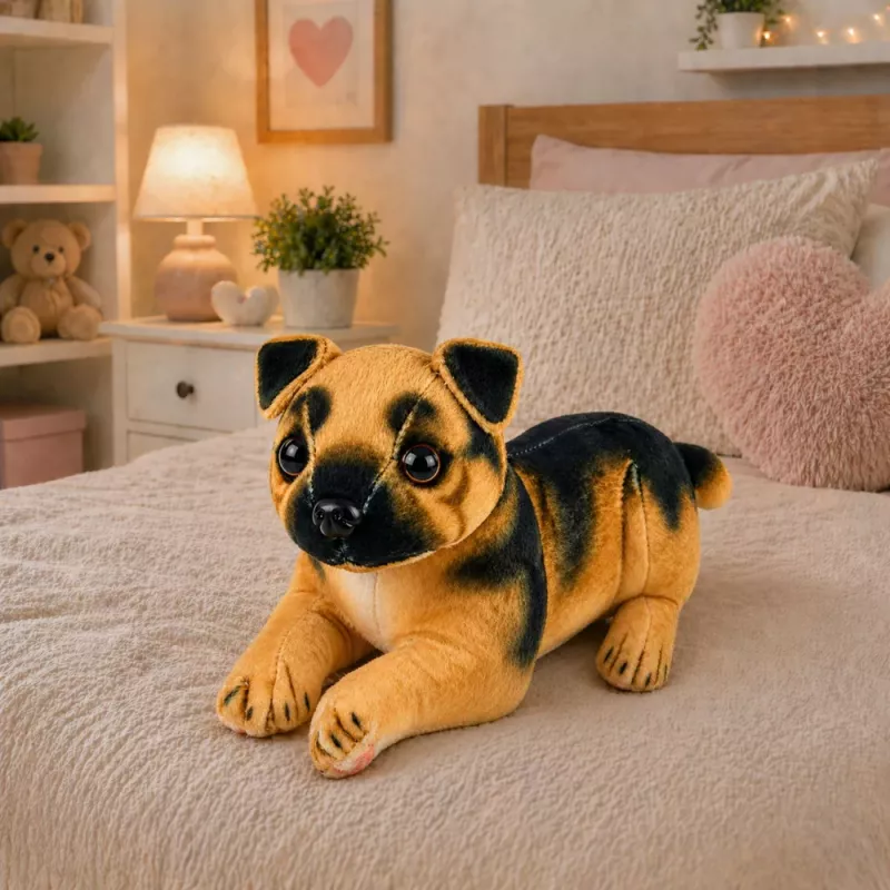 LEAN TOYS Plüschhund Deutscher Schäferhund Kuscheltier 25 cm