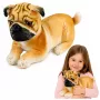 LEAN TOYS Plüsch-Mops Hund Kuscheltier Weicher Hund 25 cm