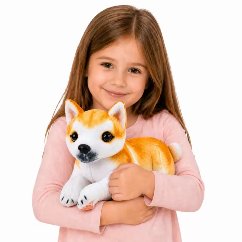 LEAN TOYS Plüsch-Shiba-Inu-Hund Kuscheltier Plüschtier Weicher Hund 25 cm