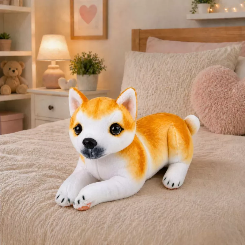 LEAN TOYS Plüsch-Shiba-Inu-Hund Kuscheltier Plüschtier Weicher Hund 25 cm