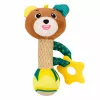 LEAN TOYS Plüschteddybär Rassel mit Beißring und Quietscher für Babys
