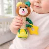 LEAN TOYS Plüschteddybär Rassel mit Beißring und Quietscher für Babys