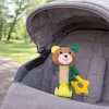 LEAN TOYS Plüschteddybär Rassel mit Beißring und Quietscher für Babys