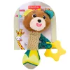 LEAN TOYS Plüschteddybär Rassel mit Beißring und Quietscher für Babys