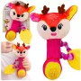 LEAN TOYS Plüschhirsch Rassel mit Beißring und Quietscher für Babys