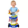 LEAN TOYS Kinder-Reinigungsset mit Wagen, interaktivem Staubsauger und Zubehör