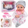 LEAN TOYS Baby Doll mit Fütterzubehör, Lätzchen, Mütze, 28 cm