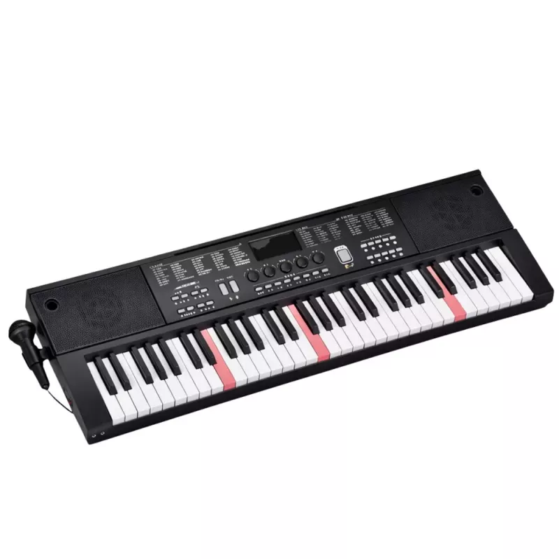 LEAN TOYS Keyboard E-Piano mit Mikrofon 200 Klänge 61 Tasten 78cm