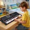 LEAN TOYS Keyboard E-Piano mit Mikrofon 200 Klänge 61 Tasten 78cm