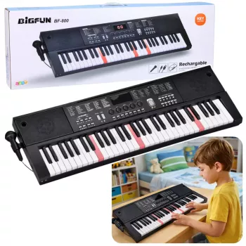 LEAN TOYS Keyboard E-Piano mit Mikrofon 200 Klänge 61 Tasten 78cm