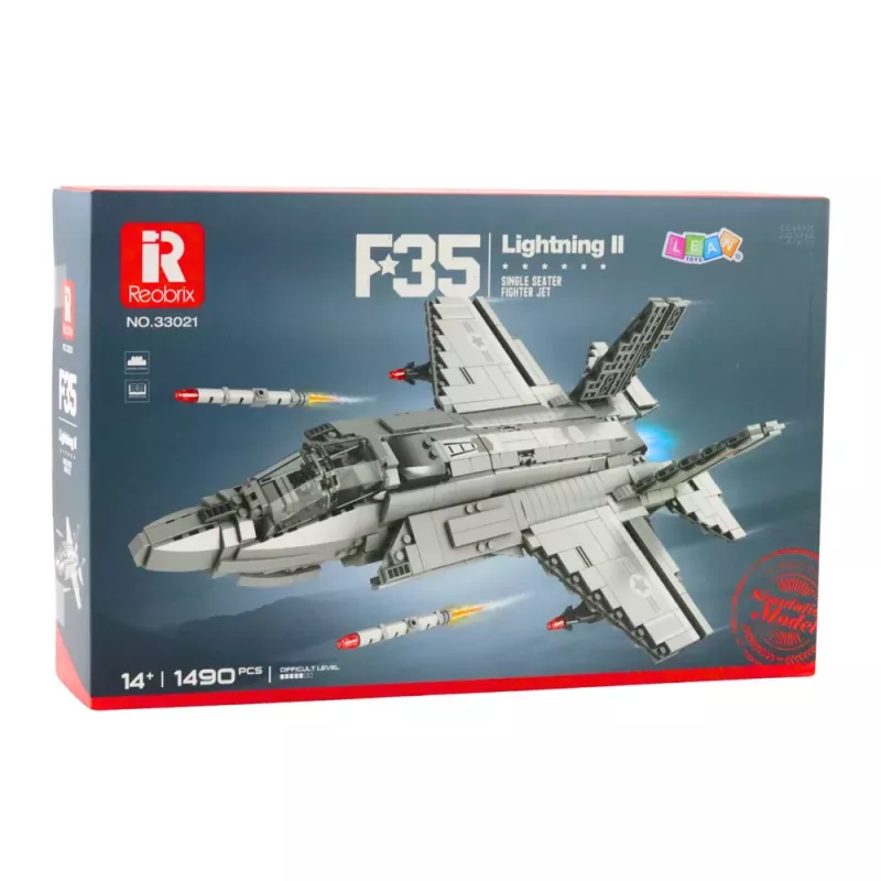 LEAN TOYS F-35 Lightning II Kampfflugzeug Bausteine Grau 1490 Teile