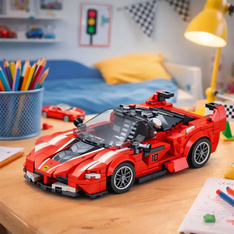 LEAN TOYS Bausteine FXX-K Rennwagen Rot 360 Teile